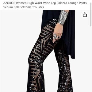 High Waisted Sequin Bell Bottom Pants - NEVER WORN
